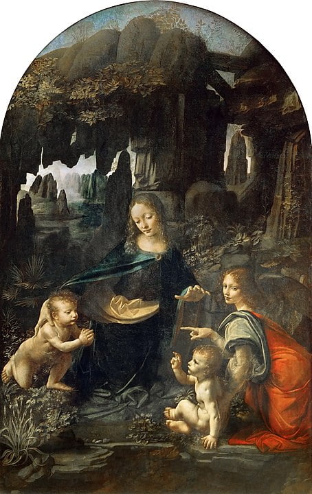 454px Leonardo Da Vinci Vergine delle Rocce Louvre