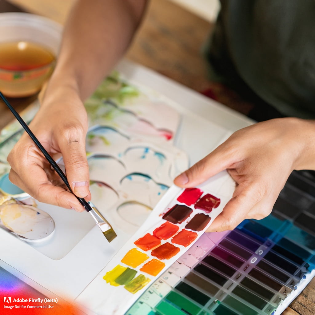 how to mix watercolors - creating color swatches