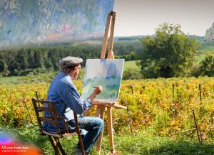 Firefly claude monet sitting at an easel painting in the countryside 30218