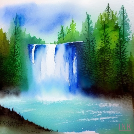 How to Use Salt to Create Watercolor Texture - waterfall example