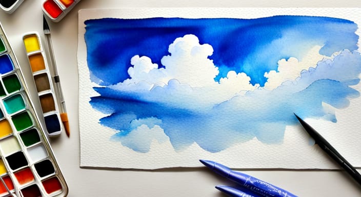 creating watercolor skies