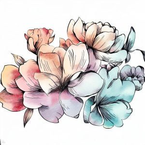 Ink and Watercolor = flowers