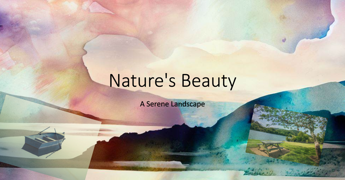 Create a design that showcases the beauty of nature by embedding landscape photos in the atta