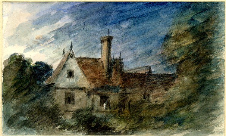 A house amongst trees watercolour by John Constable