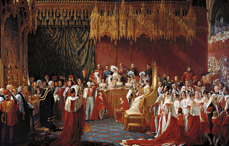 800px Sir George Hayter 1792 1871 The Coronation of Queen Victoria in Westminster Abbey 28 June 1838 RCIN 405409 Royal Collection