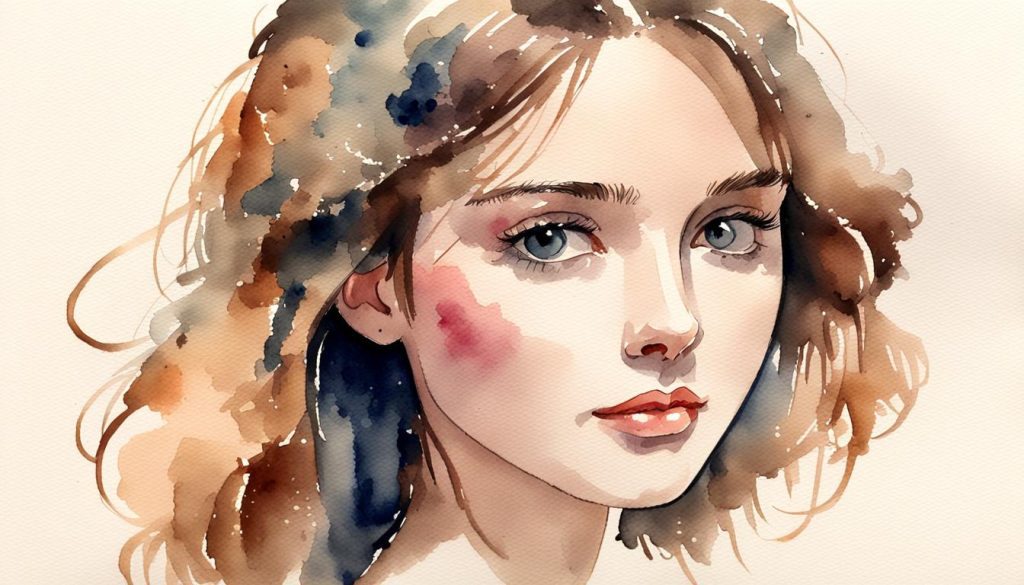 watercolor portrait tutorial for beginners - pretty face