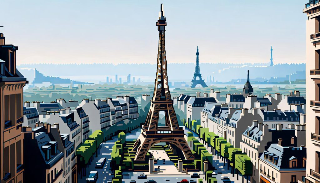 Pixel Art Journey - Eifel Tower example