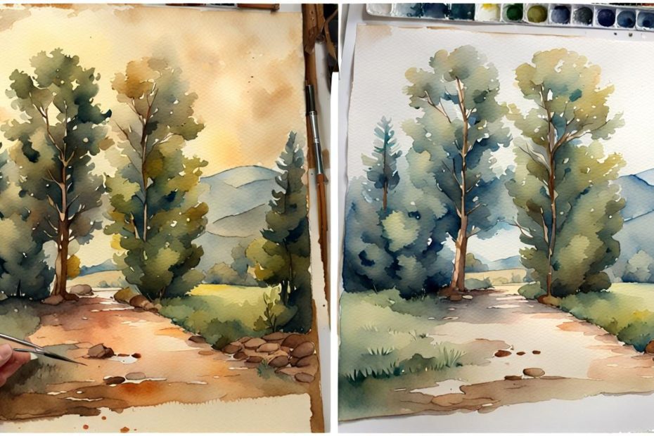 restoration of old watercolors