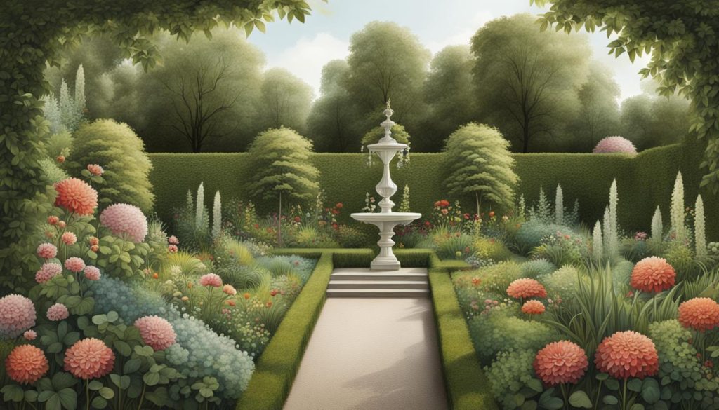 Artistic Redoute Watercolors - impression garden