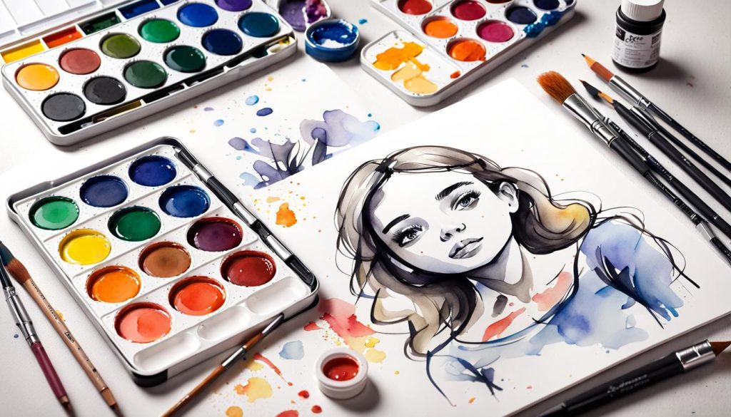 Guide to Drawing and Watercolor Painting - example of girl sketch