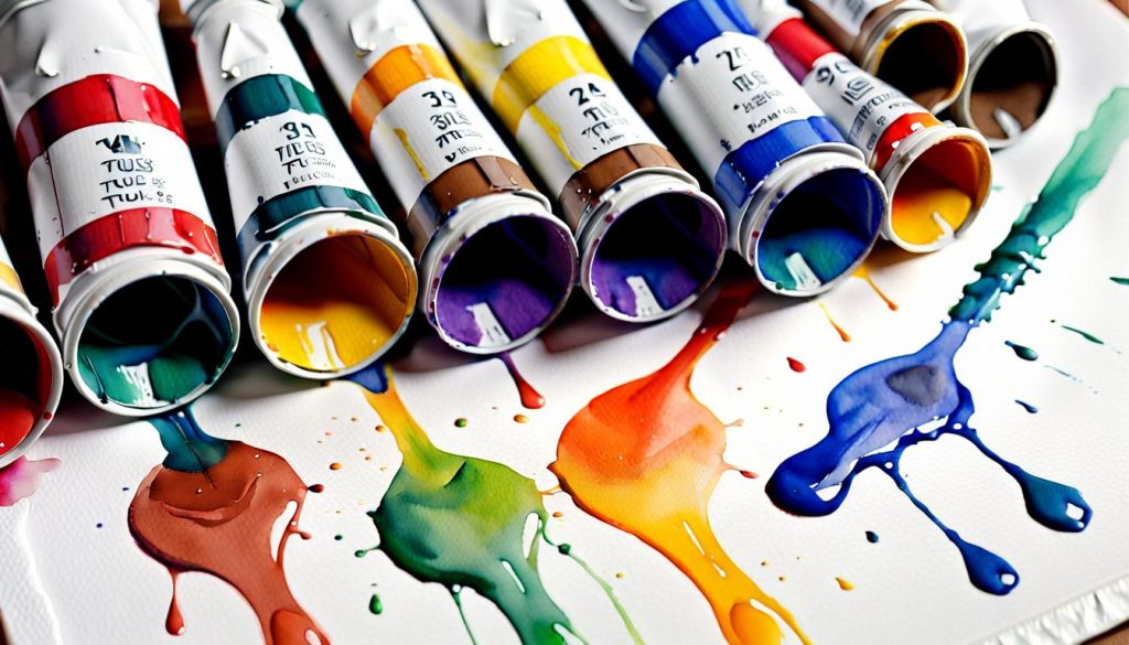 tubes of watercolor paint