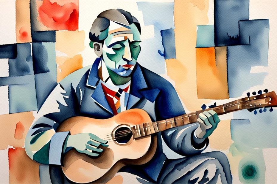 guitarist picasso abstract art