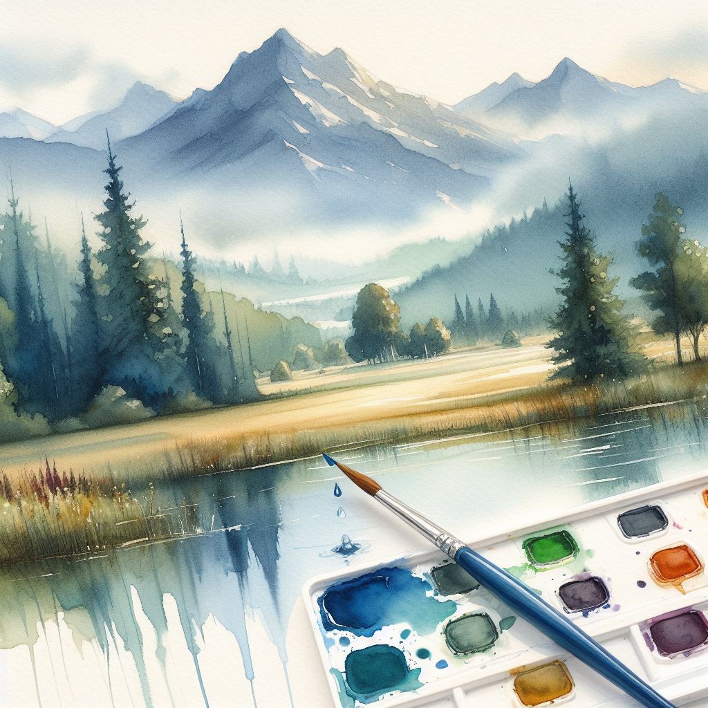 how to avoid muddy watercolor washes - watercolor landscape 