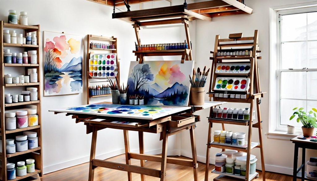 DIY Your Own Affordable Watercolor Studio - diy in a corner of room