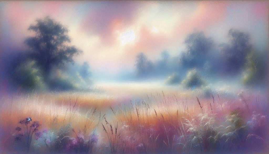 atmospheric landscapes with pastels - meadoe