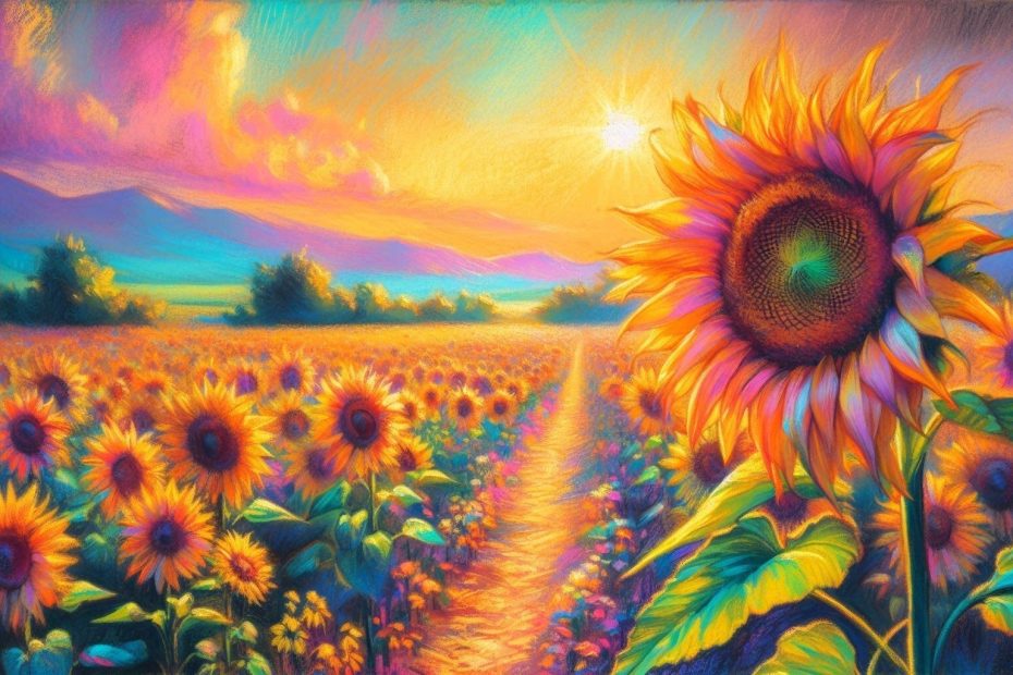 pastle sunflower field transformed