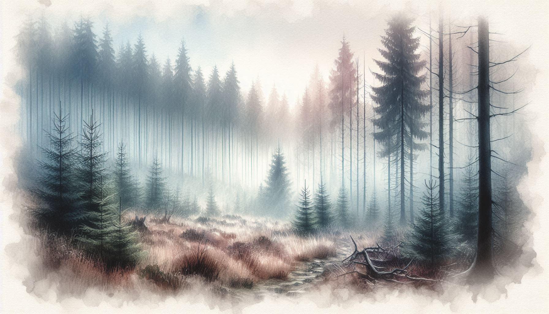 ethereal misty forest