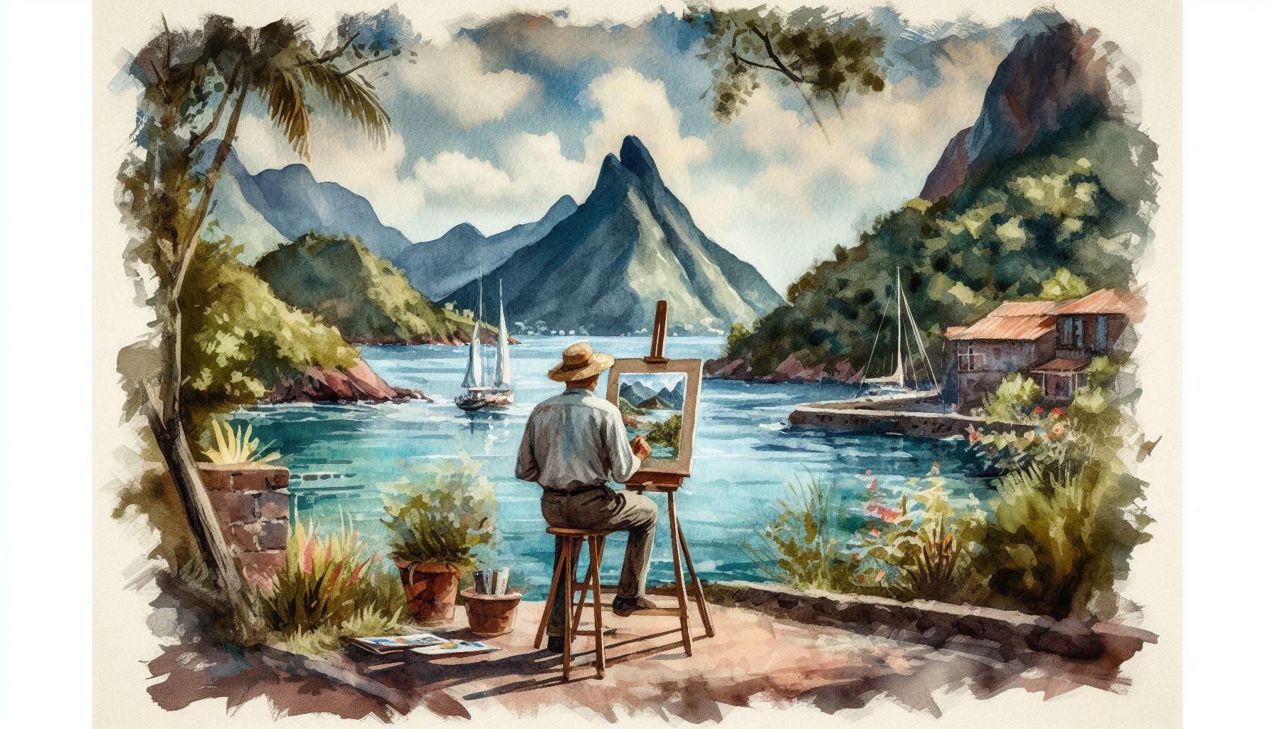 pissarro painting watercolor