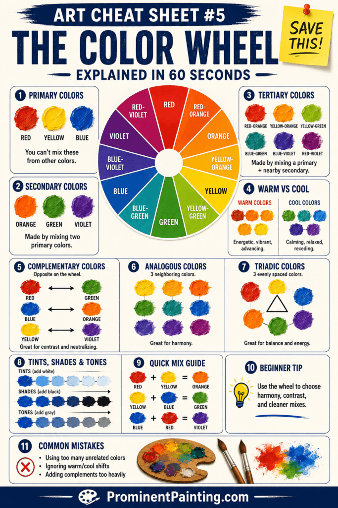 Color Theory Basics: Understanding Color Mixing and Pigments 4 The Color Wheel Art Cheat Sheet
