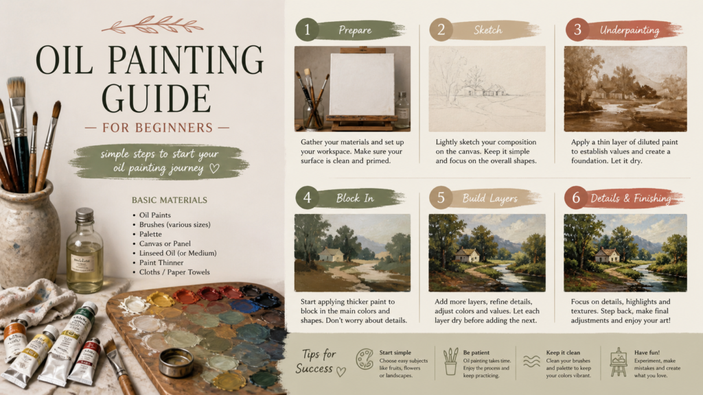 Oil painting guide for beginners banner