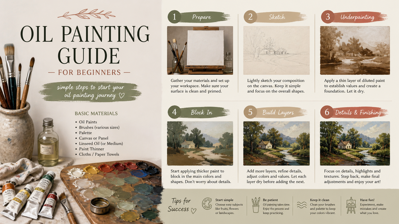 Oil painting guide for beginners banner