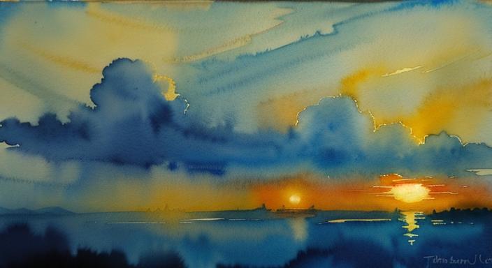 watercolor clouds