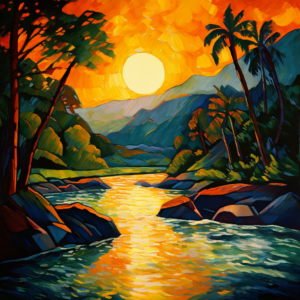 Unveiling the Brilliance of Post-Impressionist Artists - river in style of Gaugin