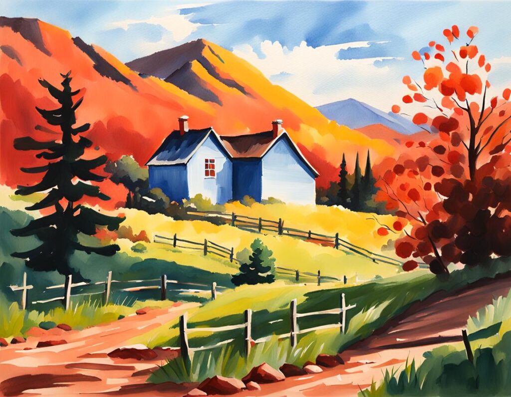 gouache painting technique landscape