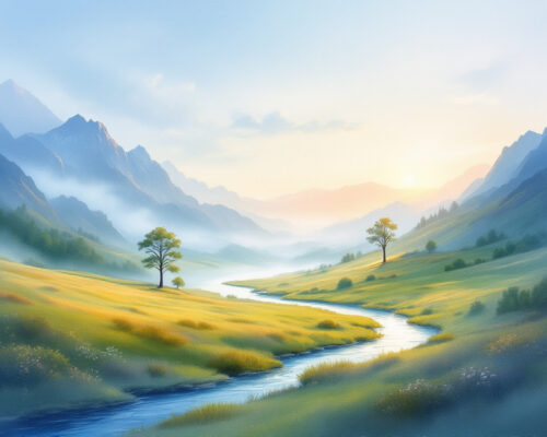 Watercolour Blending Techniques - river scene