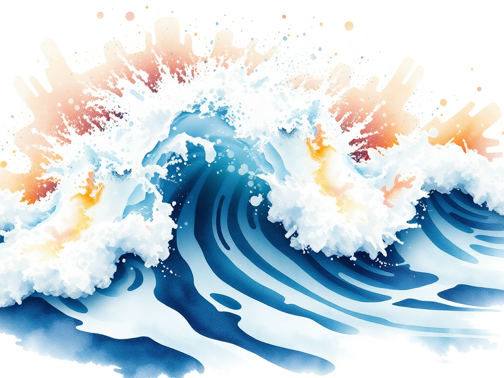 Painting Techniques for Beginners & Beyond: From Basic Strokes to Advanced Styles 7 breaking waves watercolor painting showing spray using dry brush techniques