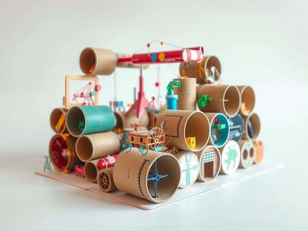 cardboard tube construction turn recyclables into remarkable 3d art this eco friendly