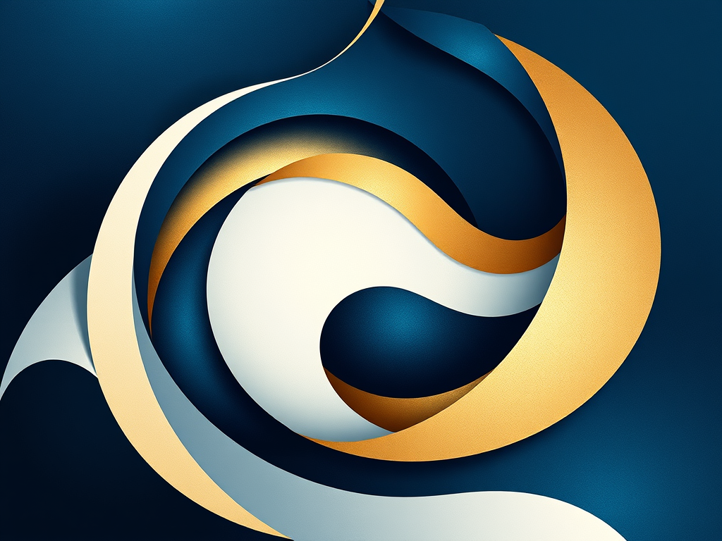 modern abstract art with flowing curves and geometric shapes in 1