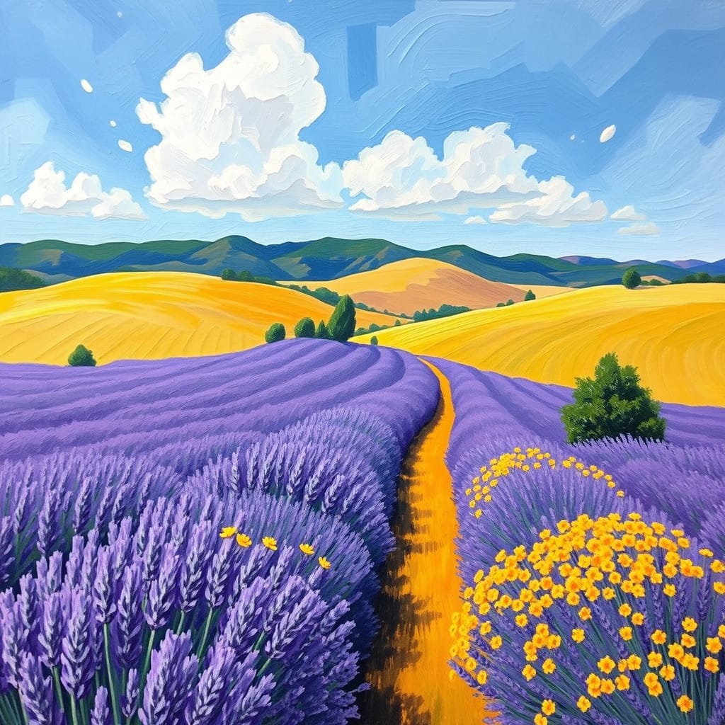 oil painting tips for beginners - lavender hills in Provence