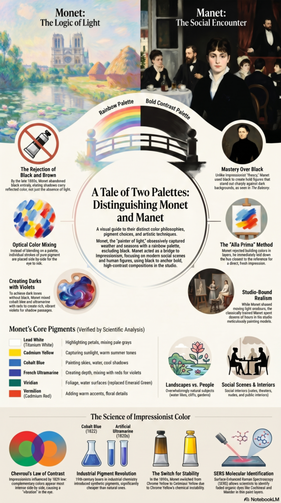 Monet and Manet Artistic Comparison infographic