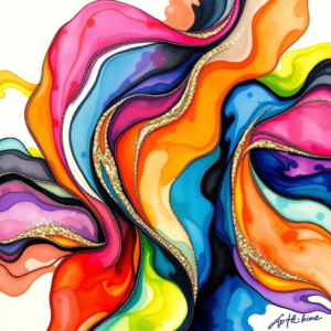 finished alcohol inks painting