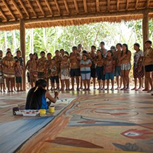 Indigenous Painting in Culture: Art That Tells a Story 3 indigenous painting: artist painting with community members