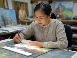 How to Make Digital Art Look Traditional - artist at work