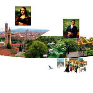 panoramic image divided into three sections