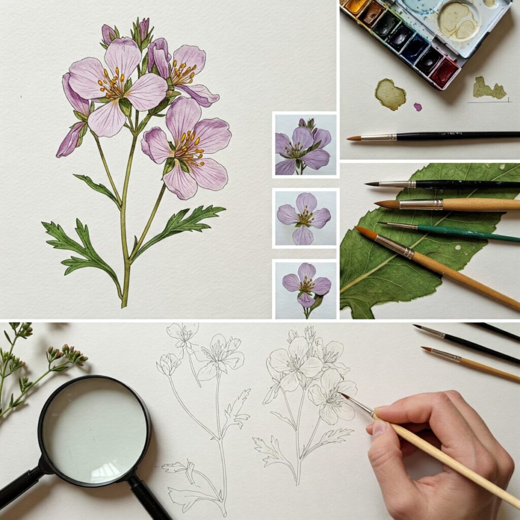 Flower Painting Techniques: A Guide to Creating Beautiful Botanical Art 6 Botanical illustration techniques for wildflowers