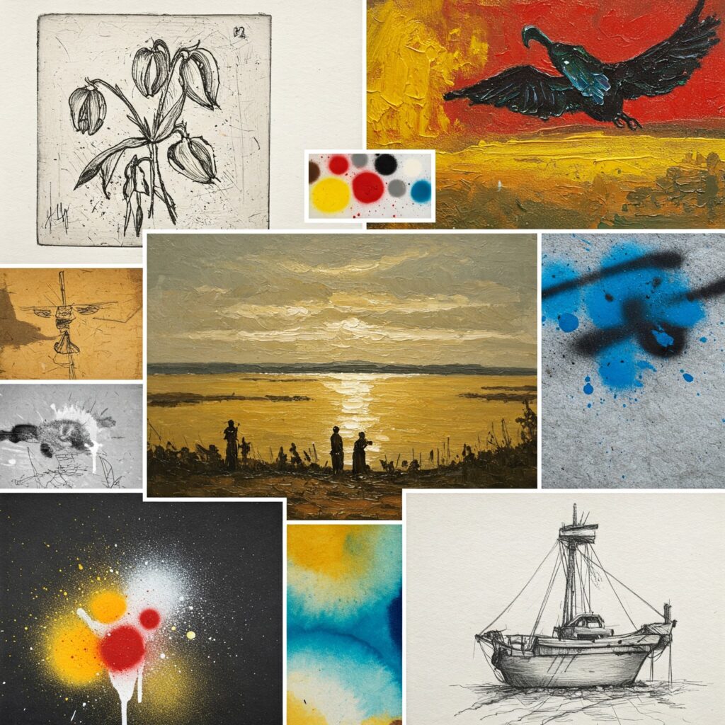 Let's Explore Awesome Art Techniques Together! 8 Art Techniques - various techniques dispalyed