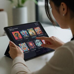 Art Market Auction Trends Shaping 2025 4 digital art auction platform on a tablet