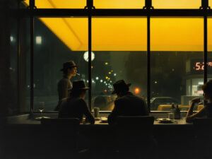 Edward Hopper Paintings: Masterpieces of American Realism and Urban Solitude 3 Edward Hopper paintings - cafe