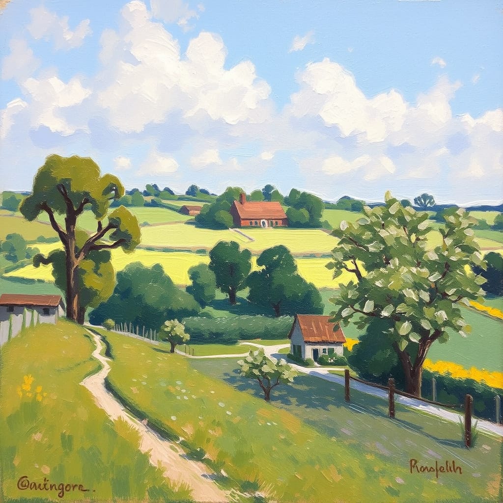 Impressionist Art Characteristics: Plein air landscape painting - essential impressionist art characteristic