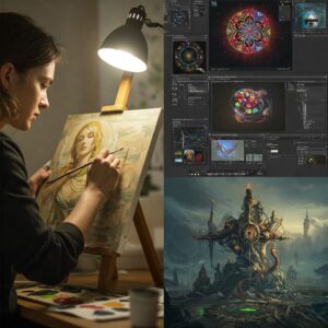 Comparison between digital art and traditional art techniques online