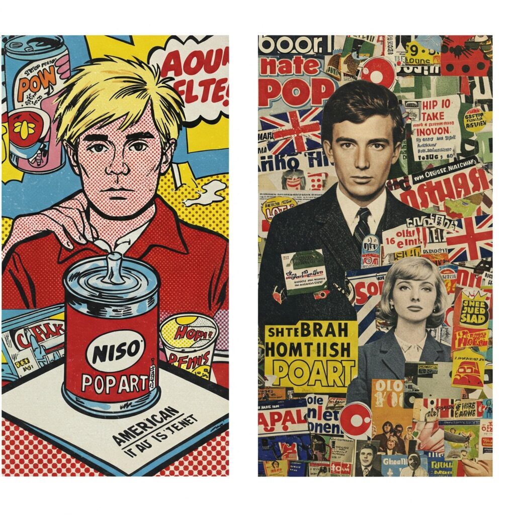 US versus UK Artists: A Colorful Journey Across the Atlantic 6 Pop art differences between New York and London showing contrasting consumer culture critique