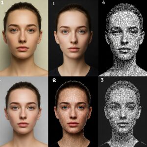  Text-based ASCII portrait maker creating detailed face art