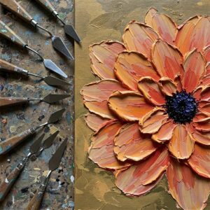 Flower Painting Techniques: A Guide to Creating Beautiful Botanical Art 3 textured flower palette knife