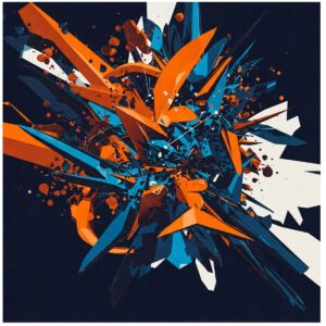 Painting showing strong contrast in color, value, and texture
