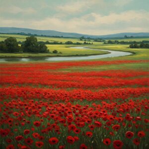 Painting demonstration of emphasis using color, size, and isolation