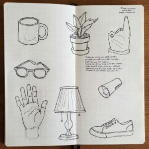 Creative Sketchbook Ideas to Beat Artist's Block 5 Creative sketchbook ideas featuring blind contour drawing techniques